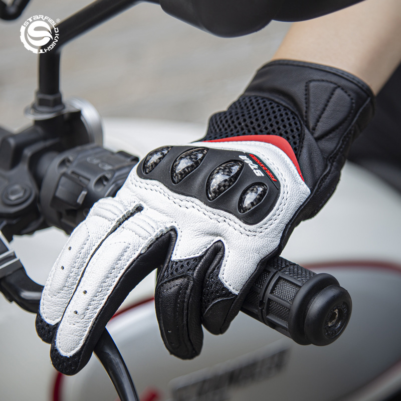 Motorcycle Glove Knuckle - STAR FIELD KNIGHT Dames motorhandschoenen Geitenleer