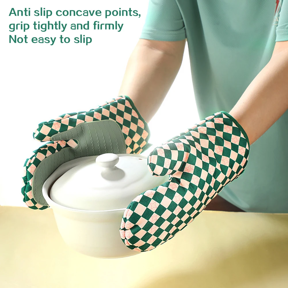 Oven Mitt Silicone - Siliconen ovenwanten Hittebestendige verdikte antislip keukenhandschoenen