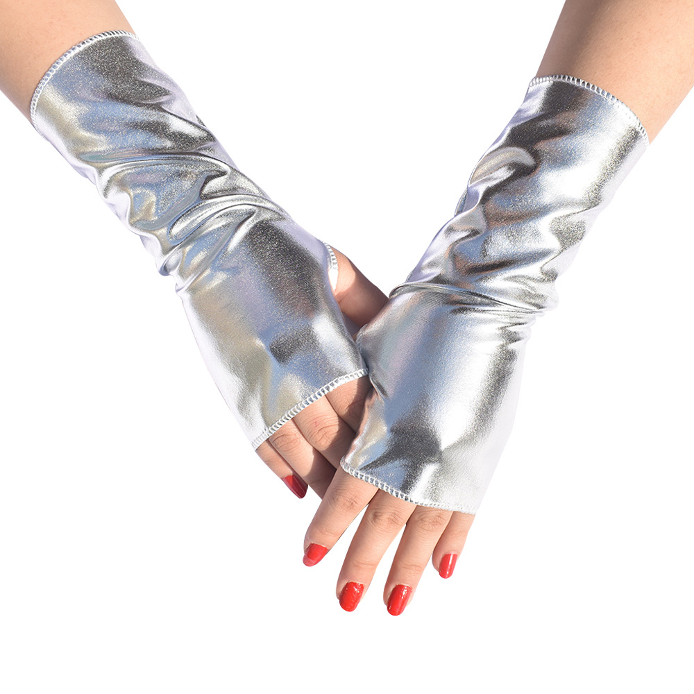 Fingerless Glove Knit - 1 Paar Dames Imitatie Patentleren Punk