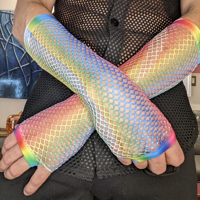 1 paar dames lange visnet hand - Fingerless Glove Knit recensie en prijs